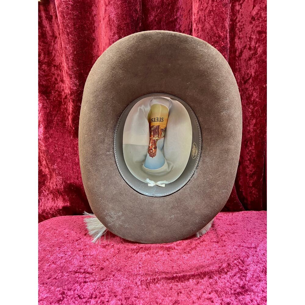 Vintage Brown Wool Cowboy Hat with Silver Conchos Western Style - Stetson Junior - Picture 11 of 13